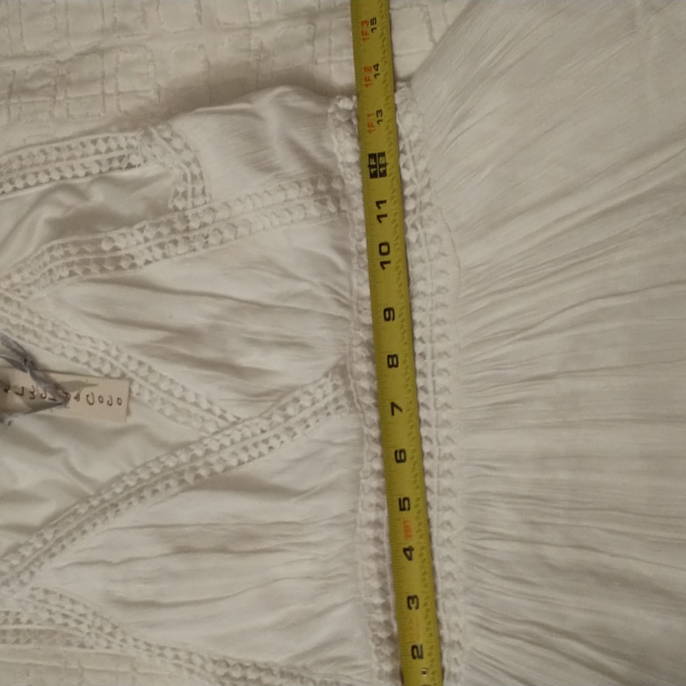 Lucky & Coco White Boho Gauzy Lined Maxi Dress, Flowy, Casual, Cottage Core - Picture 11 of 12